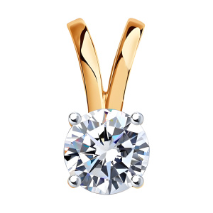 Кулон из золота 585 пробы с фианитом SOKOLOV 034950