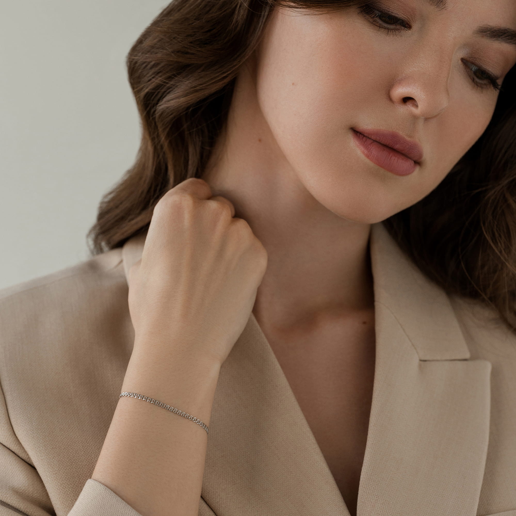 Браслет из серебра 925 пробы KRASTSVETMET НБ 22-087Ю-3 d.0.35 Серебро 925 пр.