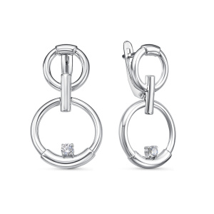 Серьги из серебра 925 пробы с фианитом DEL'TA с1201764