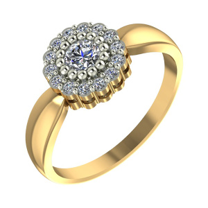 Кольцо из золота 585 пробы с фианитом SANIS 21-117862
