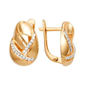 Серьги из золота 585 пробы с фианитом DINASTIA 003132-1102