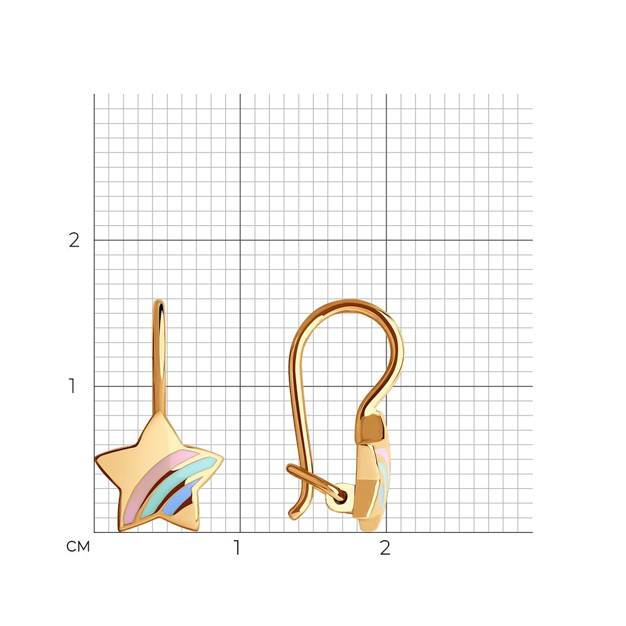 Серьги из золота 585 пробы с эмалью SOKOLOV 029423 Золото 585 пр.
