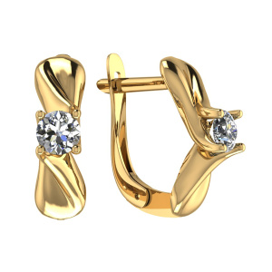 Серьги из золота 585 пробы с фианитом SANIS 08-258865