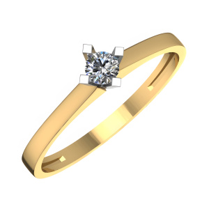 Кольцо из золота 585 пробы с фианитом SANIS 01-118008