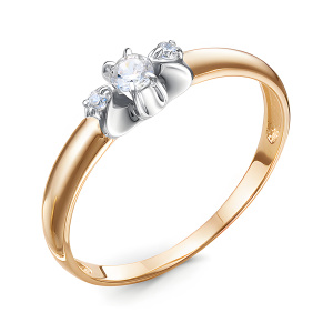 Кольцо из золота 585 пробы с фианитом DEL'TA 1103000