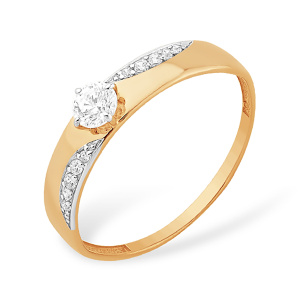 Кольцо из золота 585 пробы с фианитом EFREMOV К1327869