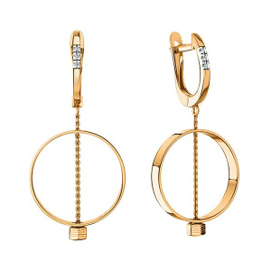 Серьги из золота 585 пробы с фианитом SANIS 01-218138