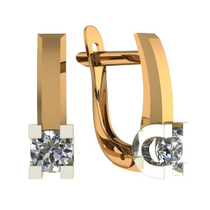 Серьги из золота 585 пробы с фианитом SANIS 01-217231