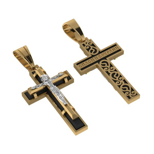 Крест из золота 585 пробы с ониксом SANIS 08-449196