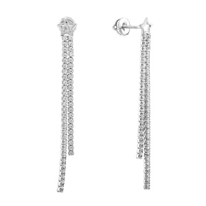 Серьги из серебра 925 пробы с фианитом SVETLOV И2-467-23-01