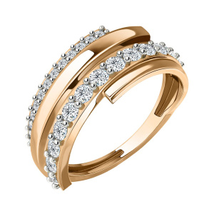 Кольцо из золота 585 пробы с фианитом SANIS 01-119003