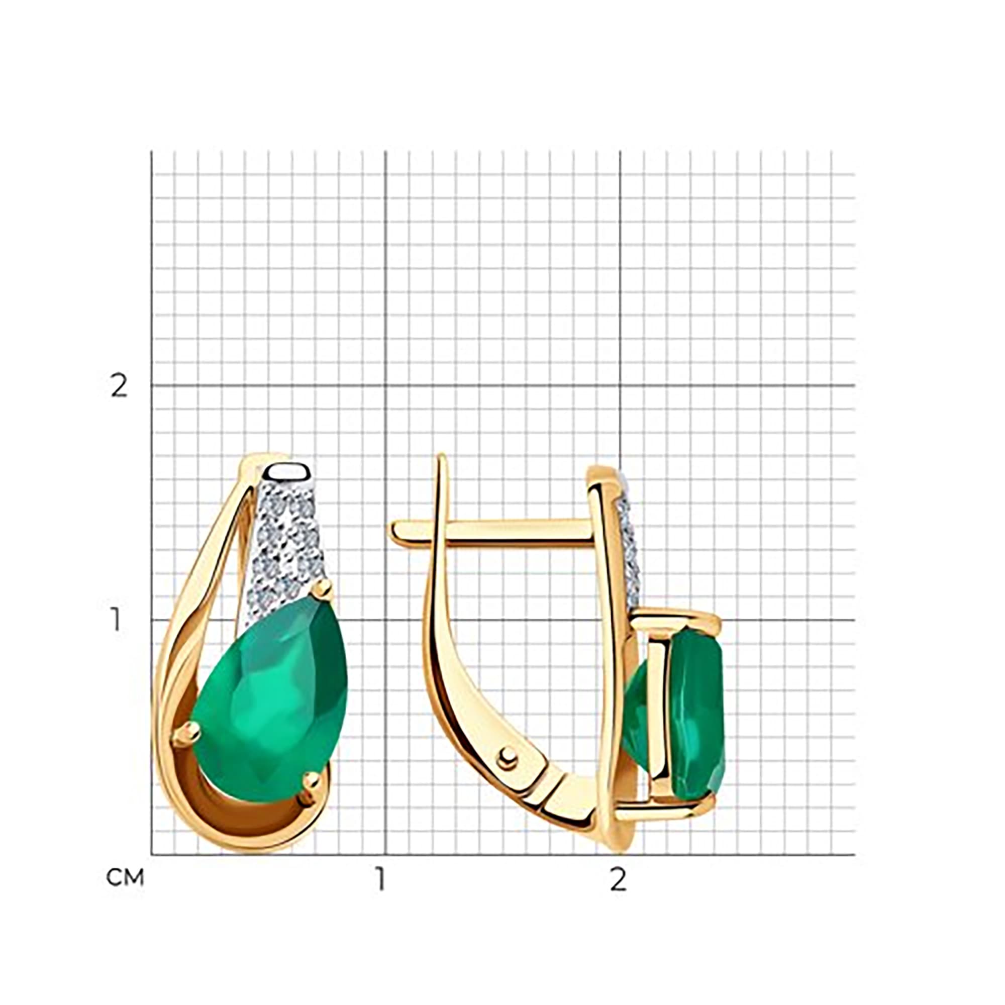 Серьги из золота 585 пробы с агатом SOKOLOV 51-320-00149-1 Золото 585 пр.
