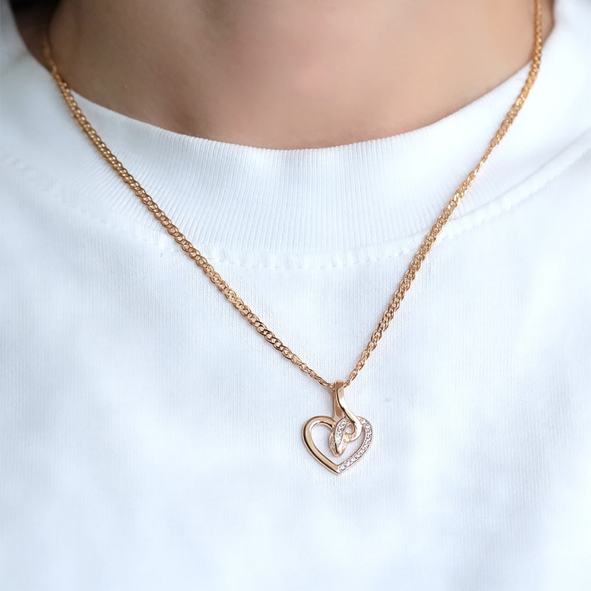 Кулон из золота 585 пробы с фианитом ATOLL 50356 Золото 585 пр.