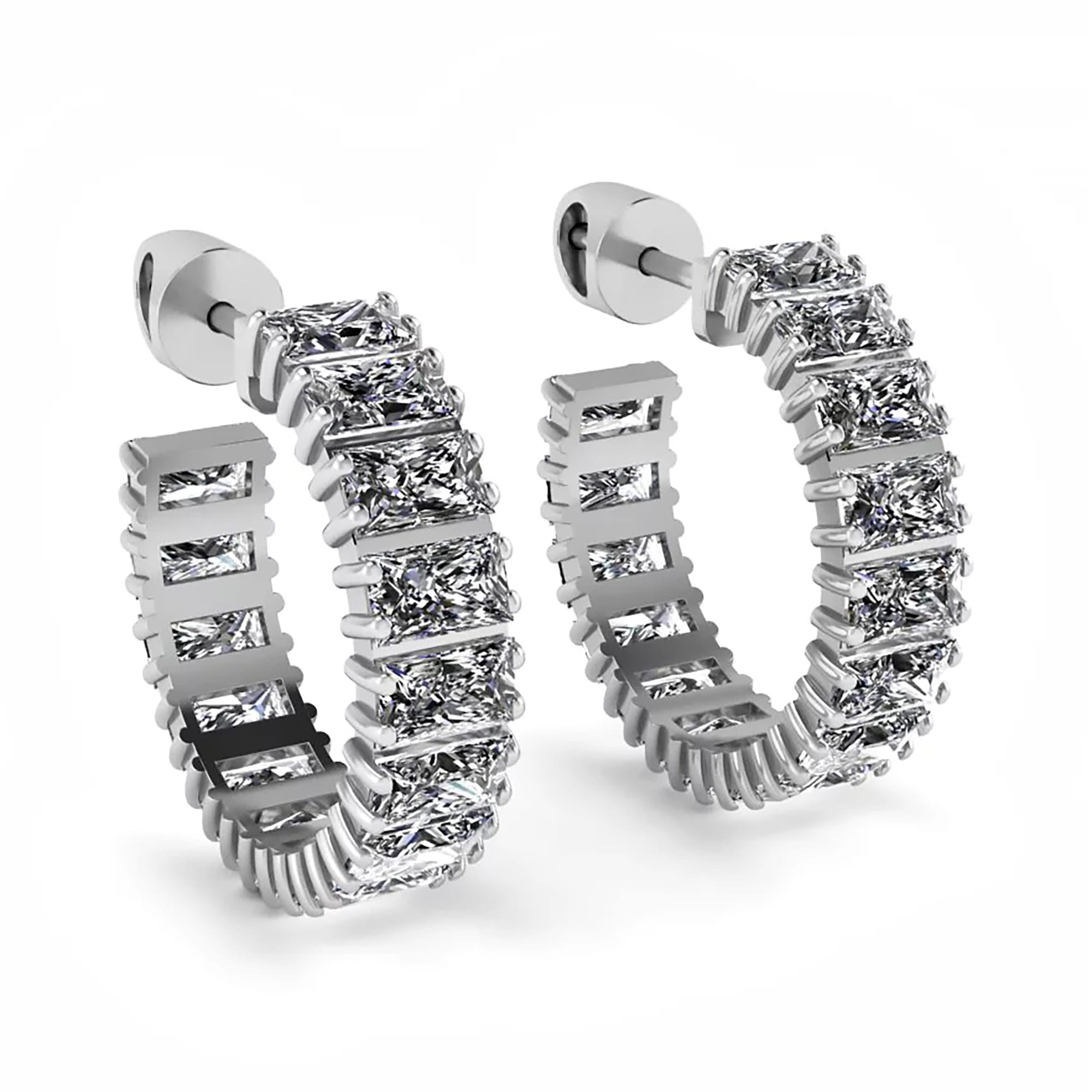 Серьги из серебра 925 пробы с фианитом COUPLE STUDIO 20104300_Baguette 