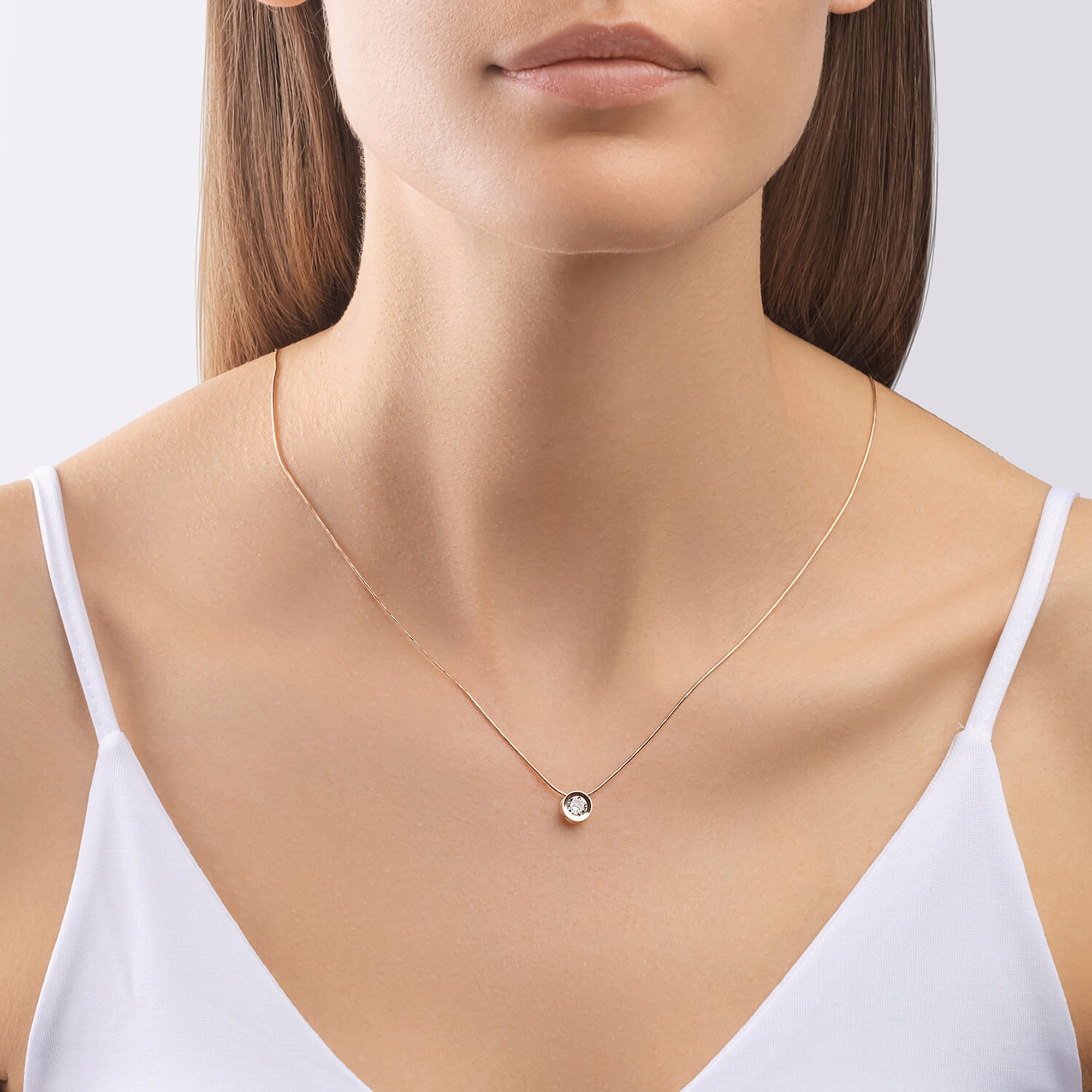 Кулон из золота 585 пробы с фианитом SOKOLOV 035969 Золото 585 пр.