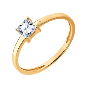 Кольцо из золота 585 пробы с фианитом SOKOLOV 51-110-02938-1