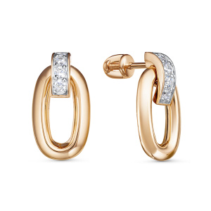 Серьги из золота 585 пробы с фианитом DEL'TA 0506324