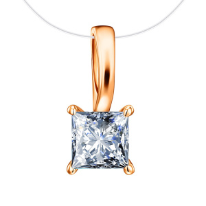 Кулон из золота 585 пробы с фианитом ГОЛДЕН ГЛОБ ПдЛ52/бцФ/з585