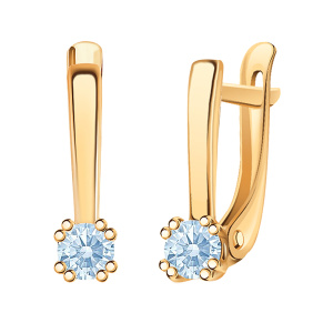 Серьги из золота 585 пробы с фианитом ATOLL 20850sw1