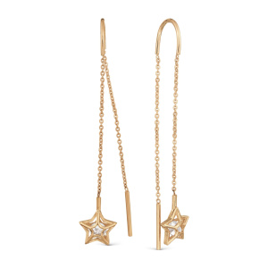 Серьги из золота 585 пробы с фианитом KARATOV Т107029938