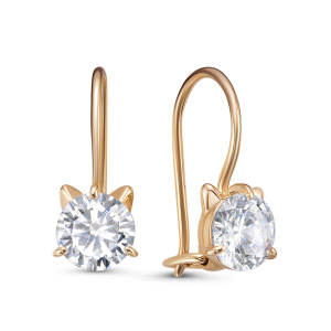 Серьги из золота 585 пробы с фианитом DEL'TA 1202365