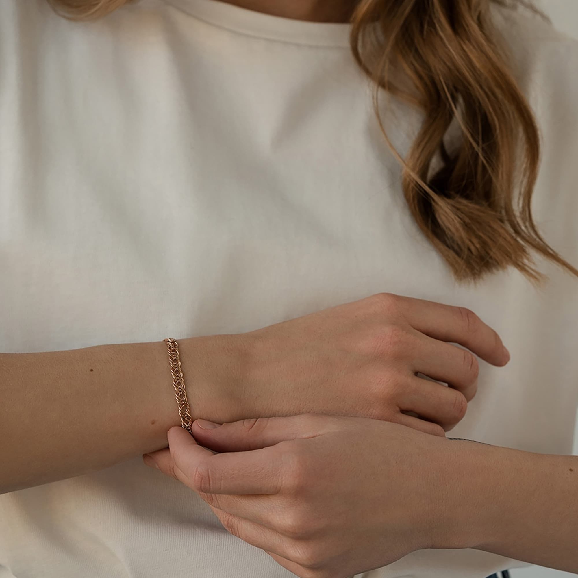 Браслет из золота 585 пробы KRASTSVETMET НБ 12-203ПГ d.0.60 Золото 585 пр.