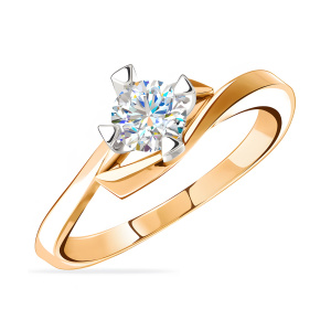 Кольцо из золота 585 пробы с фианитом SANIS 01-117261