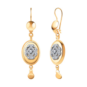 Серьги из золота 585 пробы с фианитом ATOLL 2703