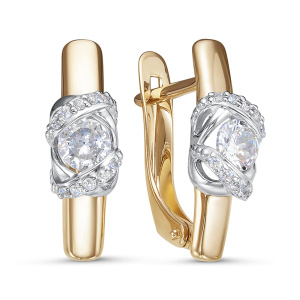 Серьги из золота 585 пробы с фианитом DEL'TA 1203069