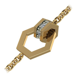 Браслет из золота 585 пробы с фианитом SANIS 01-717785