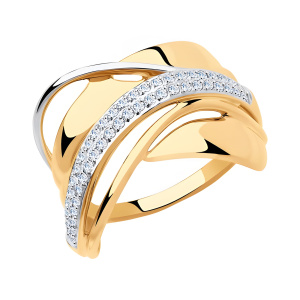 Кольцо из золота 585 пробы с фианитом SOKOLOV 018308