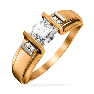 Кольцо из золота 585 пробы с фианитом SANIS 01-116515