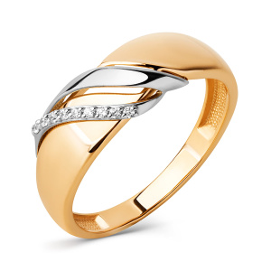 Кольцо из золота 585 пробы с фианитом DINASTIA 022211-1102