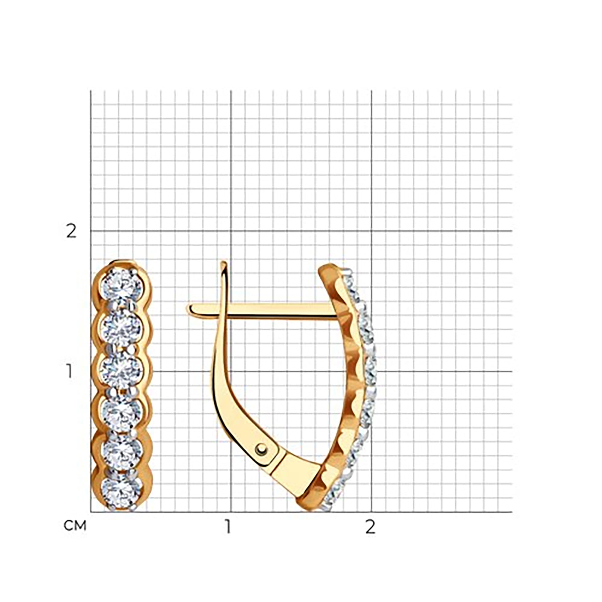 Серьги из золота 585 пробы с фианитом SOKOLOV 51-120-01833-1 Золото 585 пр.