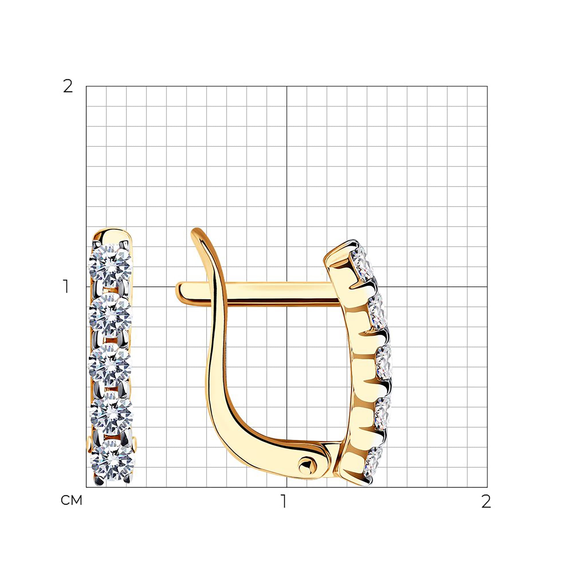 Серьги из золота 585 пробы с фианитом SOKOLOV 026808 