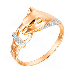 Кольцо из золота 585 пробы с фианитом АЛЕКСАНДРА ЮЗ кл3731-01