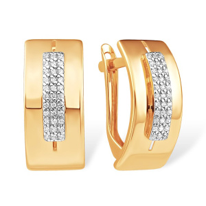 Серьги из золота 585 пробы с фианитом EFREMOV С13219612