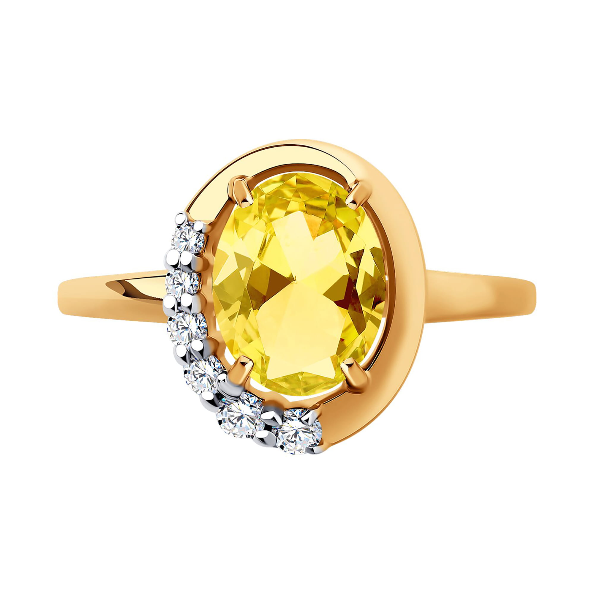 Кольцо из золота 585 пробы с цитрином SOKOLOV 715655 Золото 585 пр.