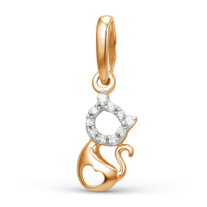 Кулон из золота 585 пробы с фианитом DINASTIA 000623-1102