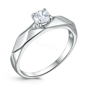 Кольцо из серебра 925 пробы с фианитом SALAKATOV 411-10-751