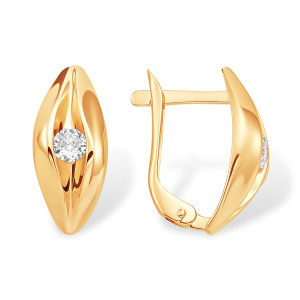 Серьги из золота 585 пробы с фианитом EFREMOV С10218941