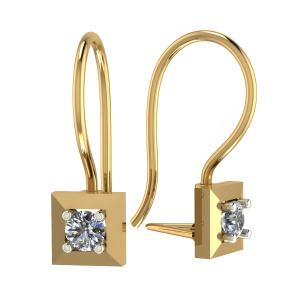 Серьги из золота 585 пробы с фианитом SANIS 01-217778