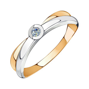 Кольцо из золота 585 пробы с фианитом SANIS 01-117082