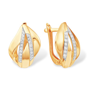 Серьги из золота 585 пробы с фианитом EFREMOV С13220168