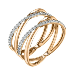 Кольцо из золота 585 пробы с фианитом SANIS 08-158736