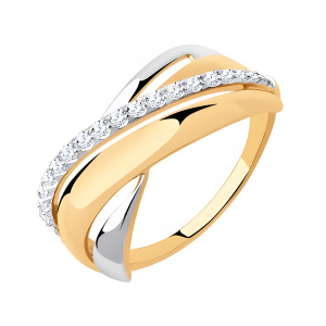 Кольцо из золота 585 пробы с фианитом SOKOLOV 018499