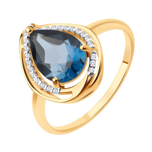 Кольцо из золота 585 пробы с топазом SOKOLOV 713928