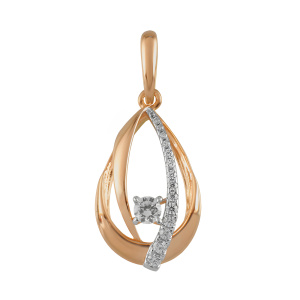 Кулон из золота 585 пробы с фианитом SANIS 01-314398