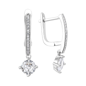 Серьги из серебра 925 пробы с фианитом JUVEDEL СЛ-3857