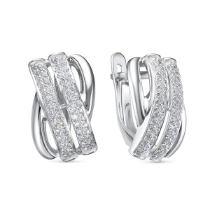 Серьги из серебра 925 пробы с фианитом DEL'TA с1205693